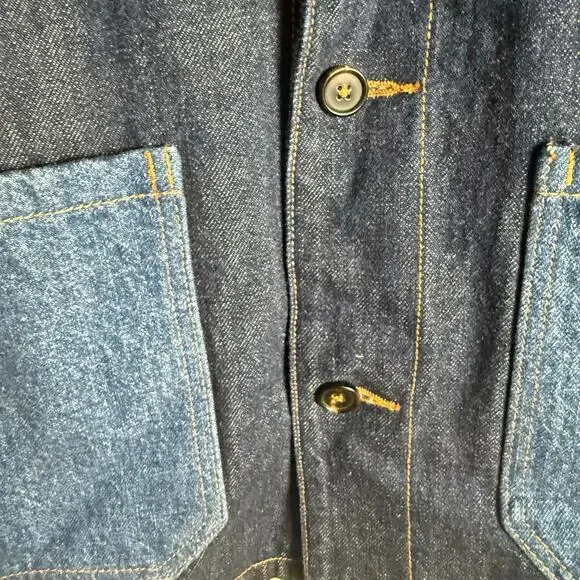 A.P.C. Indigo Anthonin Denim Patch Pocket Button Front Jean Jacket Size Small - Picture 15 of 16